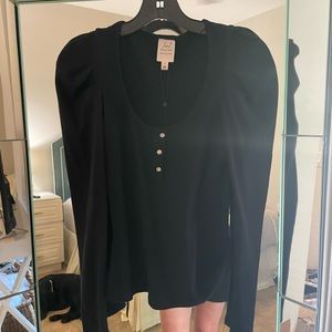 Cinq a sept button detail knit shirt